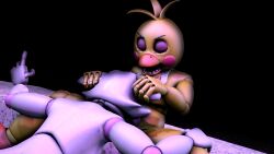 2girls 3d 3d_(artwork) 4_fingers animatronic avian bib breasts chicken closed_eyes disgusted droopy_ears female_fox five_nights_at_freddy's flustered fnaf fox grabbing_ears grabbing_legs holding_ears holding_legs lesbian_domination looking_down_at_partner looking_pleasured mangle_(fnaf) moaning moaning_in_pleasure pleasure_face sfm spread_legs table_sex toy_chica_(fnaf)