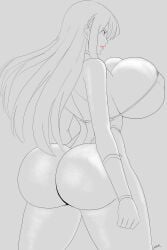 absurdres ass big_ass big_breasts bimbo breasts bursting_ass bursting_breasts celes_chere final_fantasy final_fantasy_vi gigantic_ass gigantic_breasts highres huge_ass huge_breasts hyper_breasts large_ass large_breasts leotard long_hair massive_ass massive_breasts milf monochrome thick_thighs thighs thong_leotard wide_hips zetarok