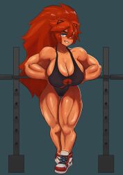 1girls blue_eyes breasts breasts_bigger_than_head clothed_female clothing dand_u eyepatch female female_only large_breasts looking_at_viewer muscular muscular_female red_hair smile smiling smiling_at_viewer zesty_(zestyjesus) zestyjesus