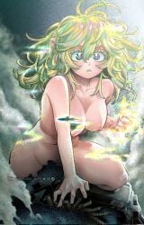 1girls breasts canonical_scene colored completely_nude covered_crotch covered_pussy curvy decensored edit exhibitionism eyelashes female female_focus fluffy_hair green_hair hi_res horikoshi_kouhei kevinmuniz_k29 light light-skinned_female long_hair looking_at_viewer manga multicolored_eyes multicolored_hair my_hero_academia naked naked_female navel nipples nude nude_female nude_filter official_art official_artwork_edit perky_breasts smoke solo solo_female teen teen_girl teenage teenage_girl teenager thick_thighs thighs tooru_hagakure tooru_hagakure_(visible) young