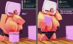 1girls 3d big_breasts challenge erect_nipples glasses half-dressed horny_female humanoid kitchen milk milking_breasts mine-imator minecraft multicolored_eyes outside panties phone phone_view screenshot_edit tagme uzunaart white_hair yuki_(uzuna)