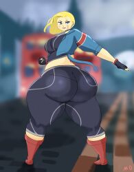 1girls ass big_ass blonde_hair bottom_heavy breasts bubble_butt cammy_white capcom clothing dat_ass fat_ass female female_only huge_ass large_ass looking_back mackdazzle pantylines pose rear_view solo street_fighter street_fighter_6 thick_ass thick_thighs thunder_thighs wide_hips