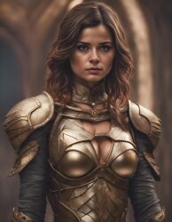 1girls ai_generated armored_female celebrity fantasy female female_only jenna-louise_coleman realistic