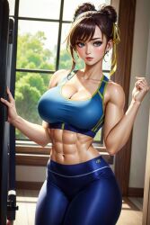 1girls abs ai_generated ass big_ass big_breasts breasts capcom chun-li curvy_body curvy_figure diffusionlad female female_only fit fit_female long_hair looking_at_viewer seductive_look stable_diffusion street_fighter thick_thighs voluptuous voluptuous_female