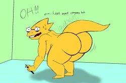 2d 2d_(artwork) 2d_artwork alphys ass color disney english english_dialogue english_text looking_at_viewer picking_up shadow tagme tail text undertale undertale_(series) wetwaffls