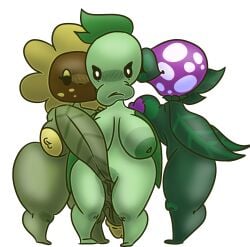 1futa 2girls anthro areolae azllimaz balls big_breasts big_penis breasts chomper_(pvz) chszan_chan erection female flower futa_on_female futanari group group_picture humanoid humanoid_penis kissing leaf nipples nude peashooter_(pvz) penis plant plant_girl plantie plants_vs_zombies shortstack standing sunflower sunflower_(pvz) thick_thighs touching_pussy transparent_background wide_hips