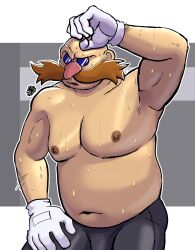 armpits dr._eggman dr_robotnik hunter-husky male male_only shirtless singlet sonic_(series) sonic_the_hedgehog_(series) sweat_stain sweatdrop sweaty