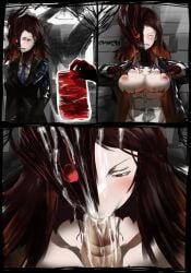 blowjob breasts breasts cum elena_(library_of_ruina) female library_of_ruina project_moon tagme vampire