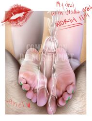 ariel ariel_(the_little_mermaid) commission cum cum_drip cum_on_body disney disney_princess disneyfansl feet feet_on_balls feet_on_penis feet_together feet_up foot_fetish foot_focus foot_grab foot_worship footjob nsfw partial_male penile_masturbation penis penis_grab sand_on_foot spurting syvarutch the_little_mermaid the_little_mermaid_(1989_film)