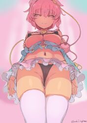 anda_inmu bra female large_ass large_breasts low-angle_view panties revealing_clothes satori_komeiji thick_thighs touhou wide_hips