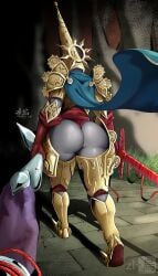 1girls armor armored_female blasphemous bubble_ass bubble_butt crisanta zlcrowred