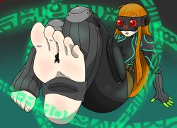 feet foot_fetish giantess ginger nikonoir persona persona_5 phantom_thief_suit sakura_futaba shrinking soles toes