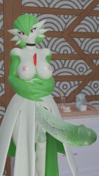 1futa 3d areolae balls big_balls big_breasts big_penis big_testicles breasts choker erection exposed_breasts front_view futa_only futanari game_freak gardevoir generation_3_pokemon giant_penis green_hair huge_cock humanoid humanoid_penis hyper hyper_penis looking_at_viewer manufatura nintendo nipples penis pokemon pokemon_(species) self_upload short_hair standing sweat tagme testicles veins veiny_penis