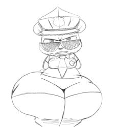 2023 2d 2d_animation animated big_ass black_and_white breathotter bubble_butt chikn_nuggit female glasses huge_ass hunee_bear_(chikn_nuggit) police_hat police_uniform short_playtime shorter_than_30_seconds shorter_than_one_minute sketch tagme text_bubble thick_thighs video wide_hips wip