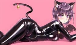 1girls bodysuit breasts cat_ears cat_paws cat_tail catgirl ebora female itsuwa solo to_aru_majutsu_no_index youngmanisdown