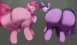 absurd_res animal_genitalia anus ass barrybbeesly duo earth_pony equid equine equine_genitalia female feral friendship_is_magic fur genitals hair hasbro hi_res horn horse mammal multicolored_hair my_little_pony nude pinkie_pie_(mlp) pony puffy_anus purple_body purple_fur purple_hair pussy twilight_sparkle_(mlp) two_tone_hair unicorn