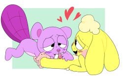 blowjob chibi cuddles_(htf) furry gay happy_tree_friends male male/male toothy_(htf)