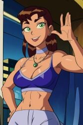 ai_generated armpits ben_10 ben_tennyson benfire bookoflustfan dc female female_ben fully_clothed rule_63 starfire teen_titans transformation