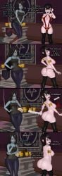 3d 3d_(artwork) accidental_exposure adventure_time ass breasts clothed_female_nude_female comic costume dialogue embarrassed embarrassed_nude_female enf hotel_transylvania marceline mavis_dracula naked naked_female nude nude_female tight_clothing vampire vampire_girl vampirella_(cosplay) vodkthulhu-3d wardrobe_malfunction