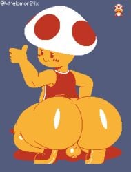 1boy 8-bit ass balls big_ass big_butt bottomless bubble_ass bubble_butt clothing femboy full_body male male_only mario_(series) nintendo pixel_art pixelated simple_background solo solo_male super_mario_bros. super_mario_bros._(nes) testicles toad_(mario) xmelomor24x