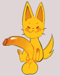 balls_hang big_balls big_cock big_penis content_smile cute felid feline gradient_penis happy huge_balls huge_cock hung icon_(spy9ne) pawpads penis_bigger_than_body penis_hanging presenting_penis smaller_male solo solo_male spy9ne yellow_fur yellow_penis