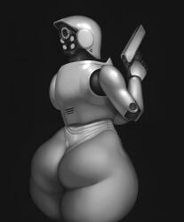 1girls 2d_(artwork) ass black_background breasts child_bearing_hips clothing da_polar_inc edit edited haydee haydee_(game) hips holding_weapon large_ass large_breasts robot_girl simple_background ssocrates thick_ass thick_thighs thighs thunderthighs upscaled wide_hips