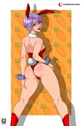 ass bunny_ears bunnysuit clothing darkstalkers easter from_behind kyoffie leotard lilith_aensland small_breasts succubus tagme vampire_(game) vampire_savior