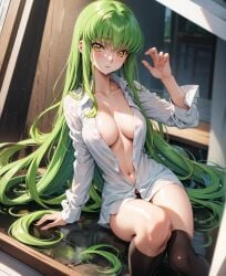 ai_generated bangs c.c. code_geass curvy female green_hair nervous stable_diffusion
