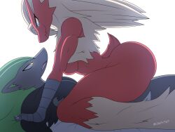 absurd_res anthro ass avian big_butt bird black_body black_fur blaziken blue_eyes breasts cowgirl_position dominant dominant_female duo fan_character female female_penetrated from_front_position fur generation_3_pokemon generation_5_pokemon green_hair grey_body grey_fur hair hi_res interspecies japy7u7 male male/female male_on_bottom male_penetrating male_penetrating_female muscular muscular_anthro muscular_female nintendo on_bottom on_top penetration pokemon pokemon_(species) pokephilia red_body red_fur sex simple_background smile submissive submissive_male tail thick_thighs vaginal_penetration vaginal_penetration wide_hips yellow_body yellow_eyes yellow_fur zoroark