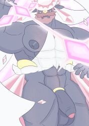 bakablue bara beard crown dark_skin diamond diancie gay king male_only moustache muscular pokémon_(species) pokemon sword