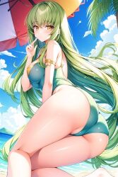 ai_generated bangs c.c. code_geass curvy female green_hair nervous stable_diffusion