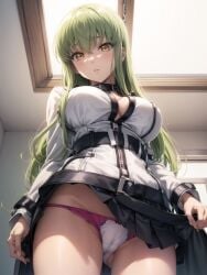 ai_generated bangs c.c. code_geass curvy cybergirlain green_hair nervous stable_diffusion