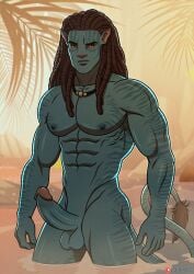 1boy alien alien_only avatar avatar:_the_way_of_water erection jake_sully kappax male_focus male_only na'vi