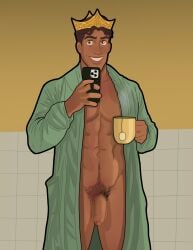 abdomen bara dark_skin disney disney_prince full_color male_only middle_eastern_male muscle muscular naked_male peaches_ruineds penis prince prince_naveen pubic_hair royalty selfie the_princess_and_the_frog