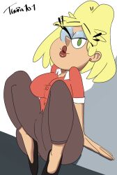 big_thighs blowing_kiss clothed milf mother rita_loud tenra101 the_loud_house white_background