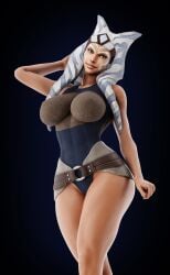 1girls 3d absurd_res ahsoka_tano alien alien_girl breasts busty child_bearing_hips clothed clothed_female clothing curvaceous curvy female female_focus female_only fully_clothed grvty3d hi-res highres hourglass_figure impossible_clothes large_breasts looking_at_viewer solo solo_female standing star_wars star_wars_rebels thick thick_thighs togruta voluptuous wide_hips