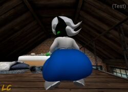 3d_(artwork) 3d_animation alien animated anthro anthro_only ass_bounce ass_focus bed bedroom bent_over bent_over_bed big_ass big_butt black_body bouncing_ass bouncing_butt bubble_butt clothed clothing fat_ass fully_clothed gay green_body green_eyes huge_ass huge_butt indoors looking_back_at_viewer lwd_cartoonz male male_only multicolored_body no_sound shoes skirt spiky_hair sweater thick tight_clothing turtleneck turtleneck_sweater twerking video white_hair xellio_lash