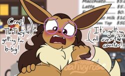 big_breasts breast_expansion breasts dativyrose eevee ivee_rose pokémon_(species) pokemon