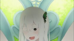 1girls 2021 breasts chair completely_nude completely_nude_female echidna_(re:zero) female hair_ornament keihh medium_breasts naked nipples nude nude_female one_eye_closed open_mouth pale-skinned_female pale_skin pussy re:zero_kara_hajimeru_isekai_seikatsu smile smiling smiling_at_viewer spread_legs spread_pussy spreading tongue twink uncensored vagina white_hair