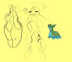 anthro artesjsc big_breasts breasts east_sea_gastrodon female gastrodon pokemon tagme thick_thighs unfinished wide_hips