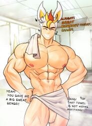 cinderace flaccid gijinka huge_cock humanized_pokemon kingdom_velvet male male_only muscles muscular muscular_arms muscular_male muscular_thighs pokemon pokemon_ss solo solo_male