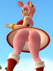 3d 3d_(artwork) amy_rose amy_rose_(warfaremchine) ass big_ass big_butt day daytime fat_ass fat_butt female female_only furry furry_ass furry_female furry_only green_eyes green_hill_zone hedgehog hedgehog_girl looking_back looking_down no_panties no_panties_under_skirt outside pink_body pink_fur pink_hair pink_skin pussy sfm sonic_(series) sonic_team sonic_the_hedgehog_(series) source_filmmaker video_games