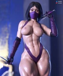 1girls 3d armwear asian asian_female ass barely_clothed big_breasts black_hair breasts bubble_ass dangerous exposed_breasts female female_abs female_only light-skinned_female looking_at_viewer mask mileena mortal_kombat mortal_kombat_11 panties pierced_nipples piercing pose princess sai_(weapon) short_hair solo sweat tarkatan tekonsfw uncov uncovered_breast wet yellow_eyes