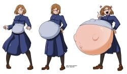 1girls angry big_belly brown_hair color colored colored_sketch cross-crescent female female_only fetal_movement hyper hyper_belly hyper_pregnancy jujutsu_kaisen kugisaki_nobara not_loving_pregnancy pregnant ready_to_pop solo solo_female thenypod4