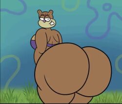 1girls 2023 big_ass big_butt bubble_butt nickelodeon off_model sandy_cheeks screenshot sideboob sinkcandycentral small_breasts spongebob_squarepants squirrel