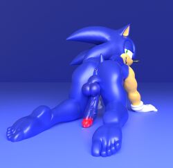 3d 3d_(artwork) 3d_model blender blender_(software) blender_cycles eggsaladsandwich leaking_precum looking_at_viewer male male_only presenting presenting_balls presenting_hindquarters presenting_penis seductive_look sega solo sonic_(series) sonic_the_hedgehog sonic_the_hedgehog_(series) thick_thighs