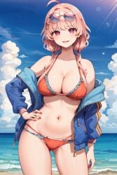 ai_generated beach day essievt virtual_youtuber vtuber