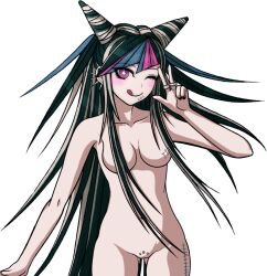 accurate_art_style breasts cheeeeeeeeeeeeen completely_nude danganronpa danganronpa_2:_goodbye_despair female female_focus female_only mioda_ibuki nipples pussy sprite_edit transparent_background