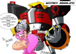 absurd_res amy_rose anthro armpits asmartboy balls big_ass big_balls big_breasts big_penis breasts dialogue duo e-123_omega female genitals hi_res huge_ass huge_balls huge_cock hyper hyper_balls hyper_genitalia hyper_penetration hyper_penis hyper_stomach_bulge machine male male/female naked nipples nude paizuri penetration penis ridiculous_fit robot sega size_difference sonic_(series) sonic_the_hedgehog_(series) speech_bubble stomach_bulge stomach_bulge_paizuri