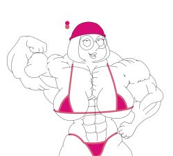 abs biceps big_breasts big_muscles bikini_top breasts dr-robert420 family_guy female glasses hat huge_breasts huge_muscles large_breasts large_muscles meg_griffin muscles muscular muscular_arms muscular_female pecs